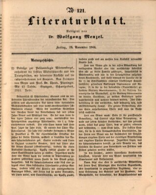 Morgenblatt für gebildete Leser. Literaturblatt (Morgenblatt für gebildete Stände) Freitag 29. November 1844