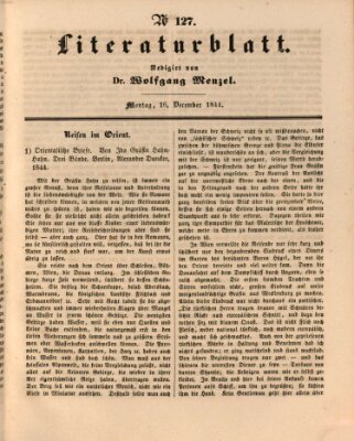 Morgenblatt für gebildete Leser. Literaturblatt (Morgenblatt für gebildete Stände) Montag 16. Dezember 1844