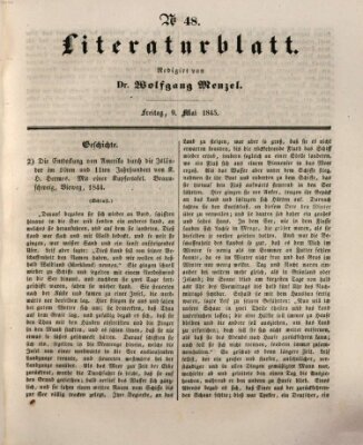 Morgenblatt für gebildete Leser. Literaturblatt (Morgenblatt für gebildete Stände) Freitag 9. Mai 1845