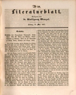 Morgenblatt für gebildete Leser. Literaturblatt (Morgenblatt für gebildete Stände) Freitag 16. Mai 1845