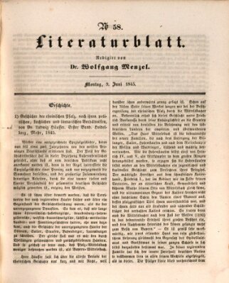 Morgenblatt für gebildete Leser. Literaturblatt (Morgenblatt für gebildete Stände) Montag 9. Juni 1845