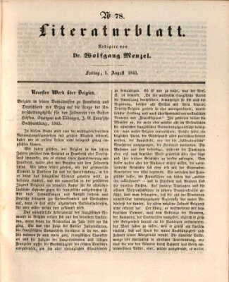 Morgenblatt für gebildete Leser. Literaturblatt (Morgenblatt für gebildete Stände) Freitag 1. August 1845