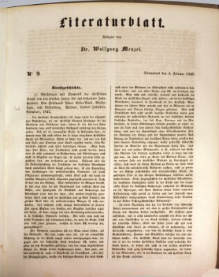 Morgenblatt für gebildete Leser. Literaturblatt (Morgenblatt für gebildete Stände) Samstag 5. Februar 1848