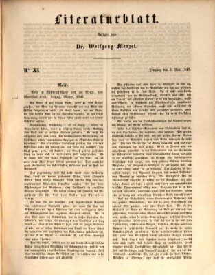 Morgenblatt für gebildete Leser. Literaturblatt (Morgenblatt für gebildete Stände) Dienstag 9. Mai 1848