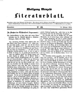 Literaturblatt (Morgenblatt für gebildete Stände) Samstag 11. Februar 1854