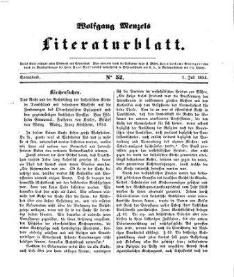 Literaturblatt (Morgenblatt für gebildete Stände) Samstag 1. Juli 1854