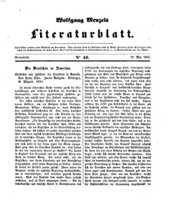 Literaturblatt (Morgenblatt für gebildete Stände) Samstag 19. Mai 1855