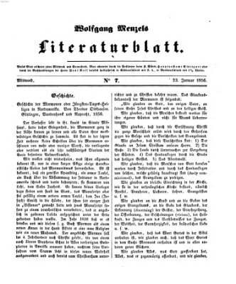 Literaturblatt (Morgenblatt für gebildete Stände) Dienstag 23. Januar 1855