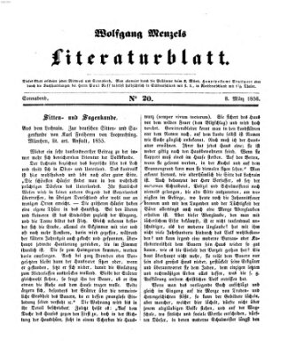 Literaturblatt (Morgenblatt für gebildete Stände) Donnerstag 8. März 1855