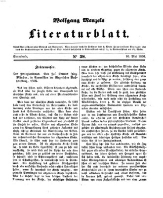 Literaturblatt (Morgenblatt für gebildete Stände) Donnerstag 10. Mai 1855