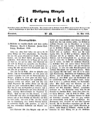 Literaturblatt (Morgenblatt für gebildete Stände) Donnerstag 24. Mai 1855