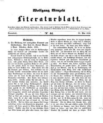 Literaturblatt (Morgenblatt für gebildete Stände) Donnerstag 31. Mai 1855