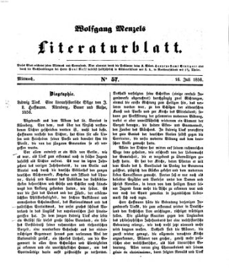 Literaturblatt (Morgenblatt für gebildete Stände) Montag 16. Juli 1855