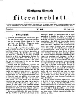 Literaturblatt (Morgenblatt für gebildete Stände) Thursday 26. July 1855