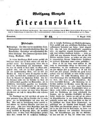 Literaturblatt (Morgenblatt für gebildete Stände) Donnerstag 9. August 1855