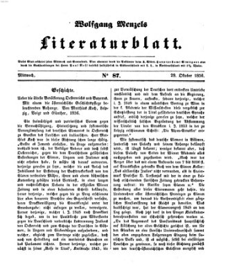 Literaturblatt (Morgenblatt für gebildete Stände) Montag 29. Oktober 1855