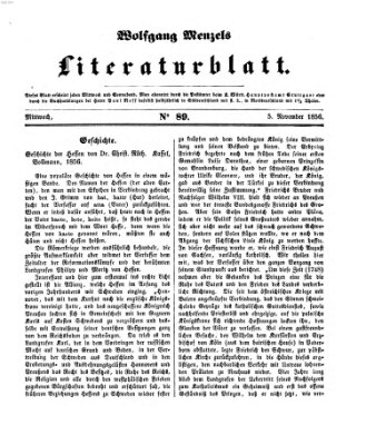 Literaturblatt (Morgenblatt für gebildete Stände) Montag 5. November 1855