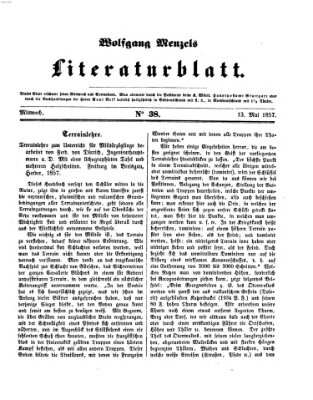 Literaturblatt (Morgenblatt für gebildete Stände) Mittwoch 13. Mai 1857