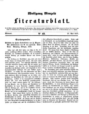 Literaturblatt (Morgenblatt für gebildete Stände) Mittwoch 27. Mai 1857