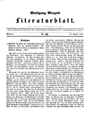 Literaturblatt (Morgenblatt für gebildete Stände) Mittwoch 28. Oktober 1857