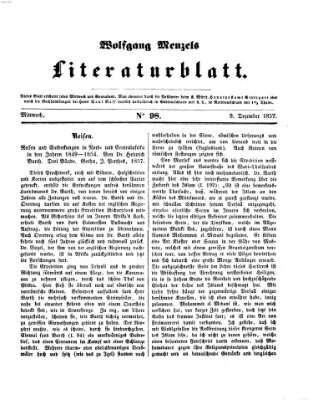 Literaturblatt (Morgenblatt für gebildete Stände) Mittwoch 9. Dezember 1857