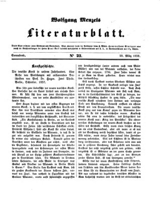 Literaturblatt (Morgenblatt für gebildete Stände) Samstag 20. März 1858