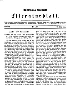 Literaturblatt (Morgenblatt für gebildete Stände) Mittwoch 26. Mai 1858