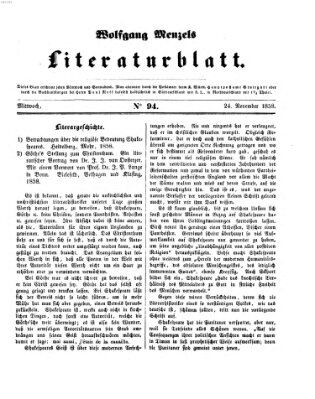 Literaturblatt (Morgenblatt für gebildete Stände) Mittwoch 24. November 1858