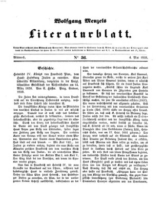 Literaturblatt (Morgenblatt für gebildete Stände) Mittwoch 4. Mai 1859