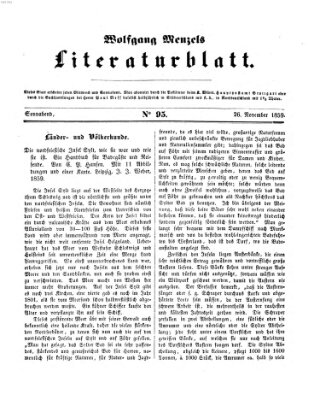 Literaturblatt (Morgenblatt für gebildete Stände) Samstag 26. November 1859