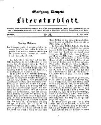 Literaturblatt (Morgenblatt für gebildete Stände) Mittwoch 9. Mai 1860