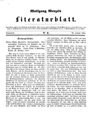 Literaturblatt (Morgenblatt für gebildete Stände) Samstag 26. Januar 1861