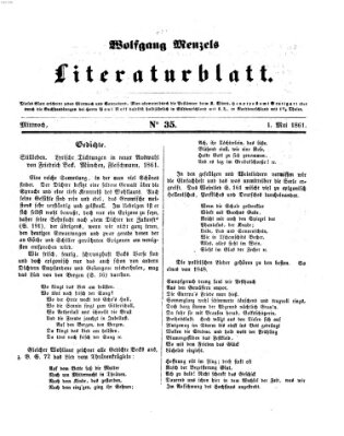 Literaturblatt (Morgenblatt für gebildete Stände) Mittwoch 1. Mai 1861