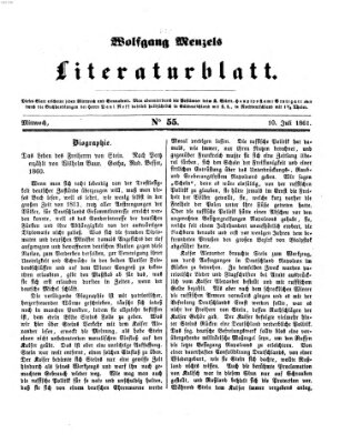 Literaturblatt (Morgenblatt für gebildete Stände) Mittwoch 10. Juli 1861