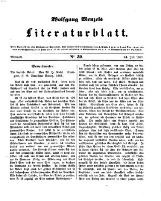 Literaturblatt (Morgenblatt für gebildete Stände) Mittwoch 24. Juli 1861