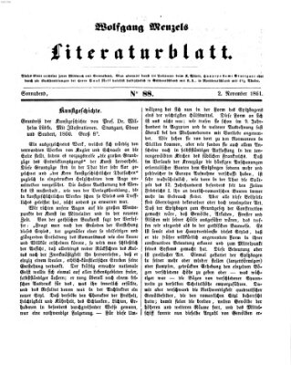 Literaturblatt (Morgenblatt für gebildete Stände) Samstag 2. November 1861