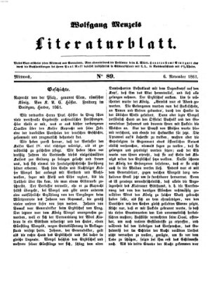 Literaturblatt (Morgenblatt für gebildete Stände) Mittwoch 6. November 1861