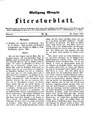 Literaturblatt (Morgenblatt für gebildete Stände) Mittwoch 29. Januar 1862