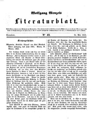 Literaturblatt (Morgenblatt für gebildete Stände) Samstag 24. Mai 1862