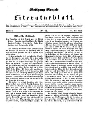 Literaturblatt (Morgenblatt für gebildete Stände) Mittwoch 27. Mai 1863