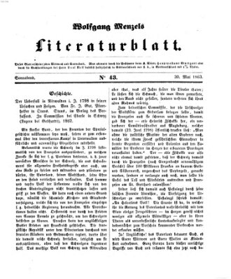 Literaturblatt (Morgenblatt für gebildete Stände) Samstag 30. Mai 1863