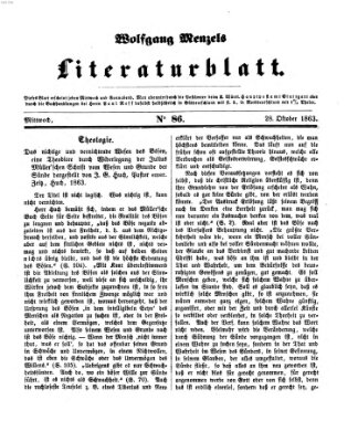 Literaturblatt (Morgenblatt für gebildete Stände) Mittwoch 28. Oktober 1863