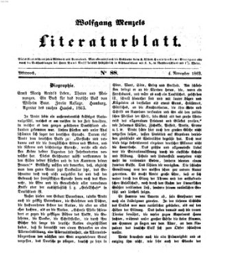 Literaturblatt (Morgenblatt für gebildete Stände) Mittwoch 4. November 1863