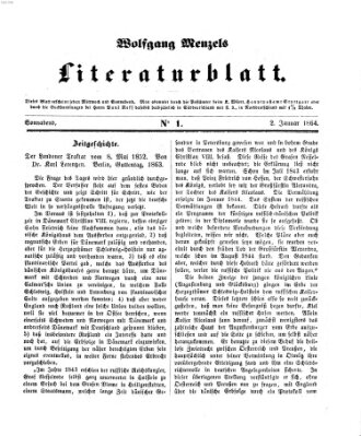 Literaturblatt (Morgenblatt für gebildete Stände) Samstag 2. Januar 1864