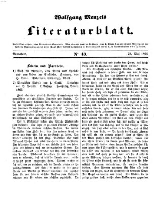 Literaturblatt (Morgenblatt für gebildete Stände) Samstag 28. Mai 1864