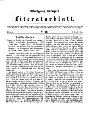 Literaturblatt (Morgenblatt für gebildete Stände) Mittwoch 8. Juni 1864