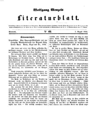 Literaturblatt (Morgenblatt für gebildete Stände) Mittwoch 3. August 1864