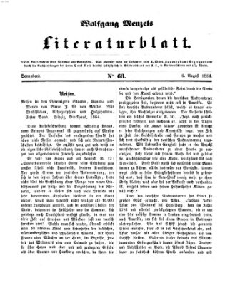 Literaturblatt (Morgenblatt für gebildete Stände) Samstag 6. August 1864