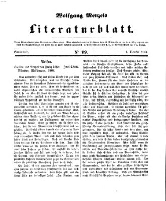 Literaturblatt (Morgenblatt für gebildete Stände) Samstag 1. Oktober 1864