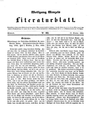 Literaturblatt (Morgenblatt für gebildete Stände) Mittwoch 12. Oktober 1864